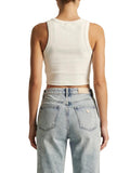 GUESS ATH D COL Canotta tank top a costine Silvy bianco