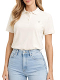 GUESS ATH D COL Polo Silvy boxy bianco