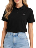 GUESS ATH D COL Polo Silvy boxy nero