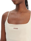 GUESS ATH D COL Top Jasmine aderente sabbia