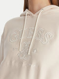 GUESS ATH D PRE Felpa cappuccio Yayoi bianco
