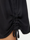GUESS U.WEAR D COL Maxi t-shirt con logo strass nero