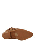 I AM CRCHC Stivaletto texano traforato con frange nocciola