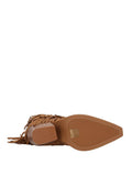 I AM CRCHC Stivaletto a punta con frange nocciola