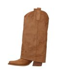 I AM CRCHC Stialetto texano alto con frange nocciola