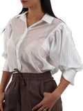 I AM DRSS-FNTSY Camicia in tencel manica 3/4 bianco