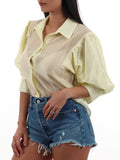 I AM DRSS-FNTSY Camicia manica a palloncino giallo
