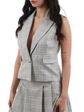 I AM DRSS-FNTSY Gilet a quadri beige