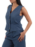I AM DRSS-FNTSY Gilet gessato DENIM