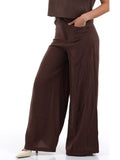I AM FSHN-WY Pantalone gamba ampia CAFFE