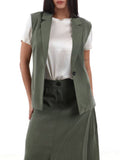I AM FSHN-WY Gilet un bottone militare