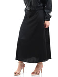I AM LL-STYL Gonna midi effetto satinato nero