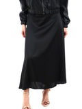 I AM LL-STYL Gonna midi effetto satinato nero