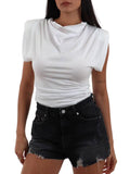 I AM LL-STYL T-shirt basic con spalline bianco