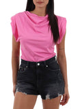 I AM LL-STYL T-shirt basic con spalline rosa