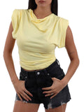 I AM LL-STYL T-shirt basic con spalline giallo