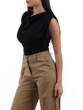 I AM LL-STYL T-shirt basic con spalline nero