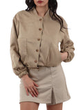 I AM LL-STYL Giubbino bomber in ecosuede cammello