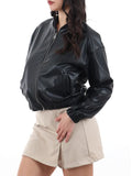 I AM LL-STYL Giubbino bomber in ecopelle nero