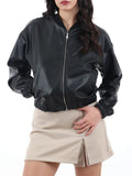 I AM LL-STYL Giubbino bomber in ecopelle nero