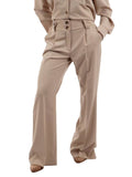 I AM NW-FD Pantaloni wide leg cammello