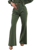 I AM NW-FD Pantaloni wide leg militare