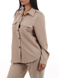 I AM NW-FD Overshirt camicia con tasconi cammello