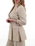I AM R-CMPN Giacca con spacchi laterali beige