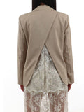 I AM R-CMPN Giacca con spacco e pizzo beige