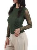 I AM W&H T-shirt con maniche in pizzo militare