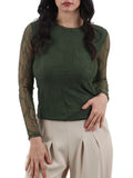 I AM W&H T-shirt con maniche in pizzo militare