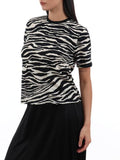 I AM W&H T-shirt fantasia zebrata B.CO NERO