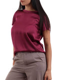 I AM WLF Blusa effetto satin BORDEAUX