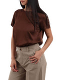 I AM WLF Blusa effetto satin MORO