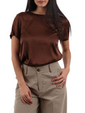 I AM WLF Blusa effetto satin MORO