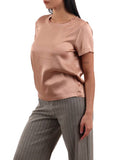 I AM WLF Blusa effetto satin rosa