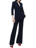 IMPERIAL D Pantalone a zampa da completo blu