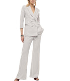 IMPERIAL D Pantaloni palazzo grigio perla da completo GRIGIO PERLA