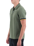 K-WAY U Polo Vincent piquet profili contrasto verde chiaro