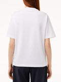LACOSTE D T-shirt essential con logo bianco