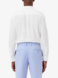 LACOSTE U Camicia regular fit in popeline elasticizzato bianco