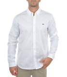 LACOSTE U Camicia basic con logo coccodrillo bianco