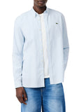 LACOSTE U Camicia regular fit a righe Pinpoint B.CO/CIELO