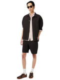 LACOSTE U Camicia regular fit lino a righe B.CO/ROSA