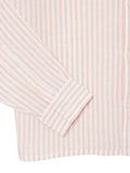 LACOSTE U Camicia regular fit lino a righe B.CO/ROSA