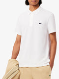 LACOSTE U Polo regolare in misto cotone bianco