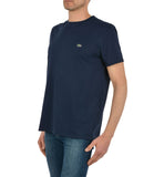 LACOSTE U T-shirt in cotone pima blu