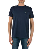 LACOSTE U T-shirt in cotone pima blu