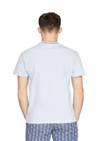 LACOSTE U T-shirt con profili contrasto celeste