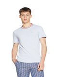 LACOSTE U T-shirt con profili contrasto celeste